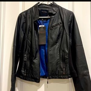 Black faux leader jacket